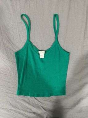 Bozzolo Emerald Green Ribbed Spaghetti Strap Cami